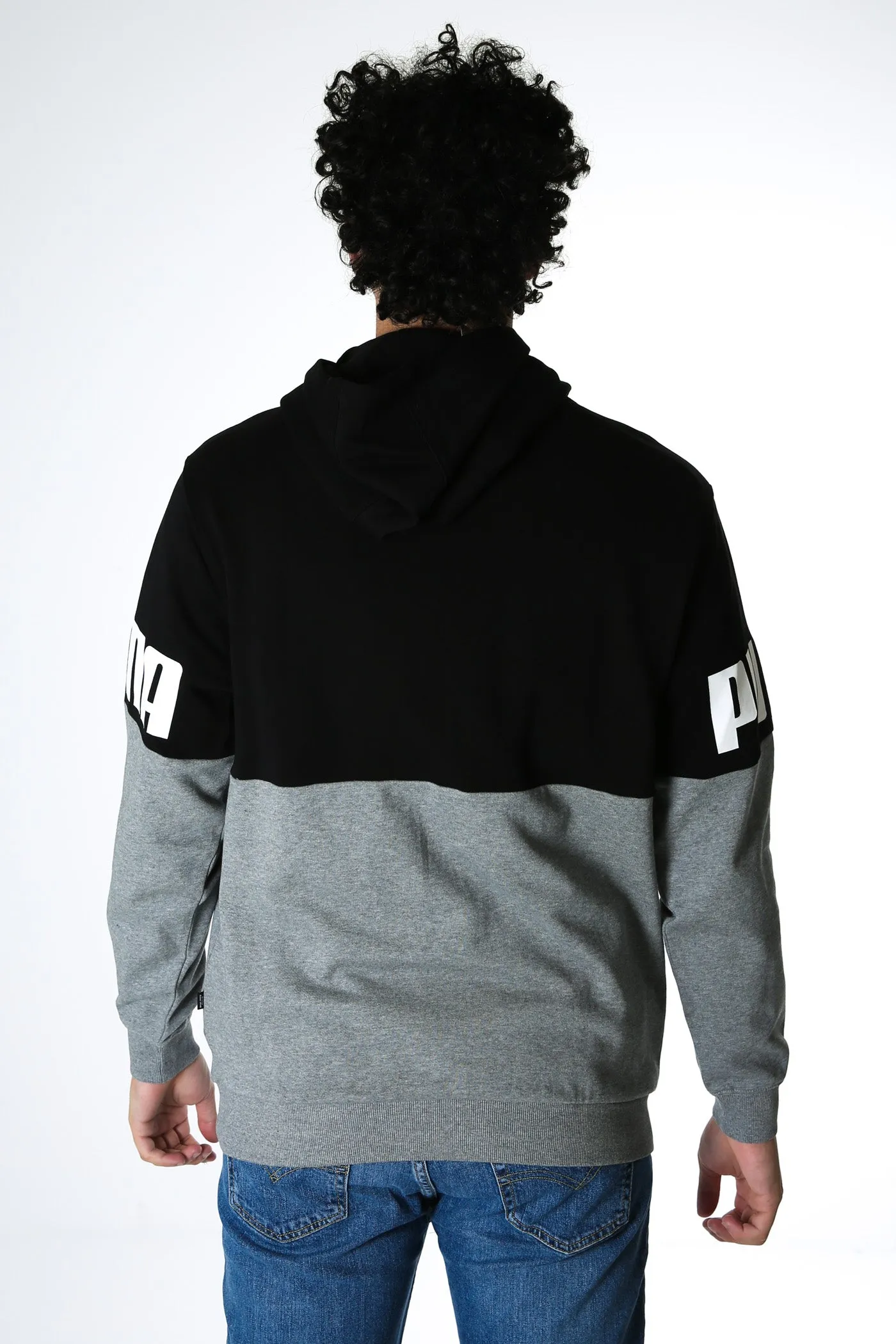 Power Colorblock Hoodie Puma Black Grey