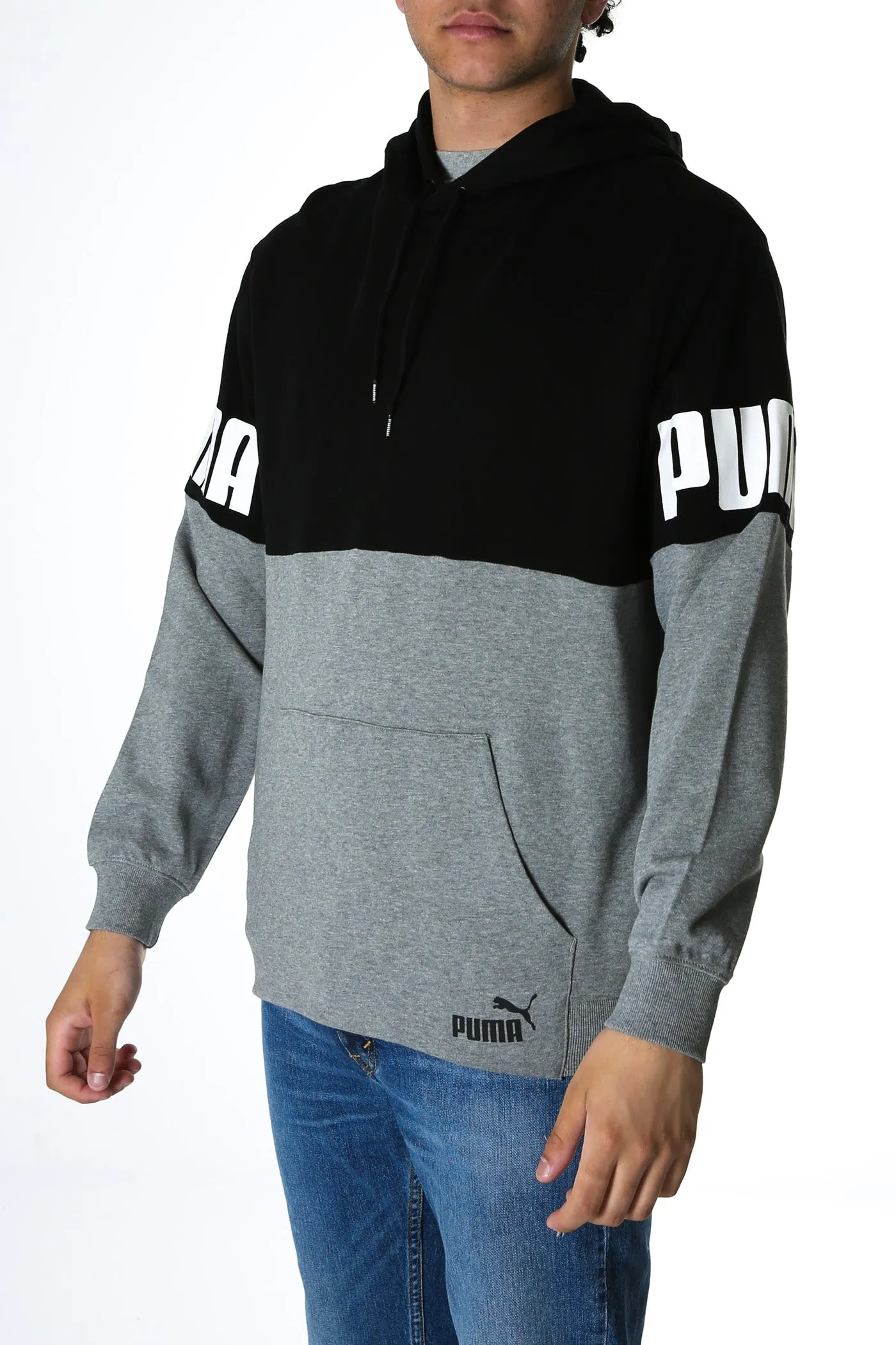 Power Colorblock Hoodie Puma Black Grey