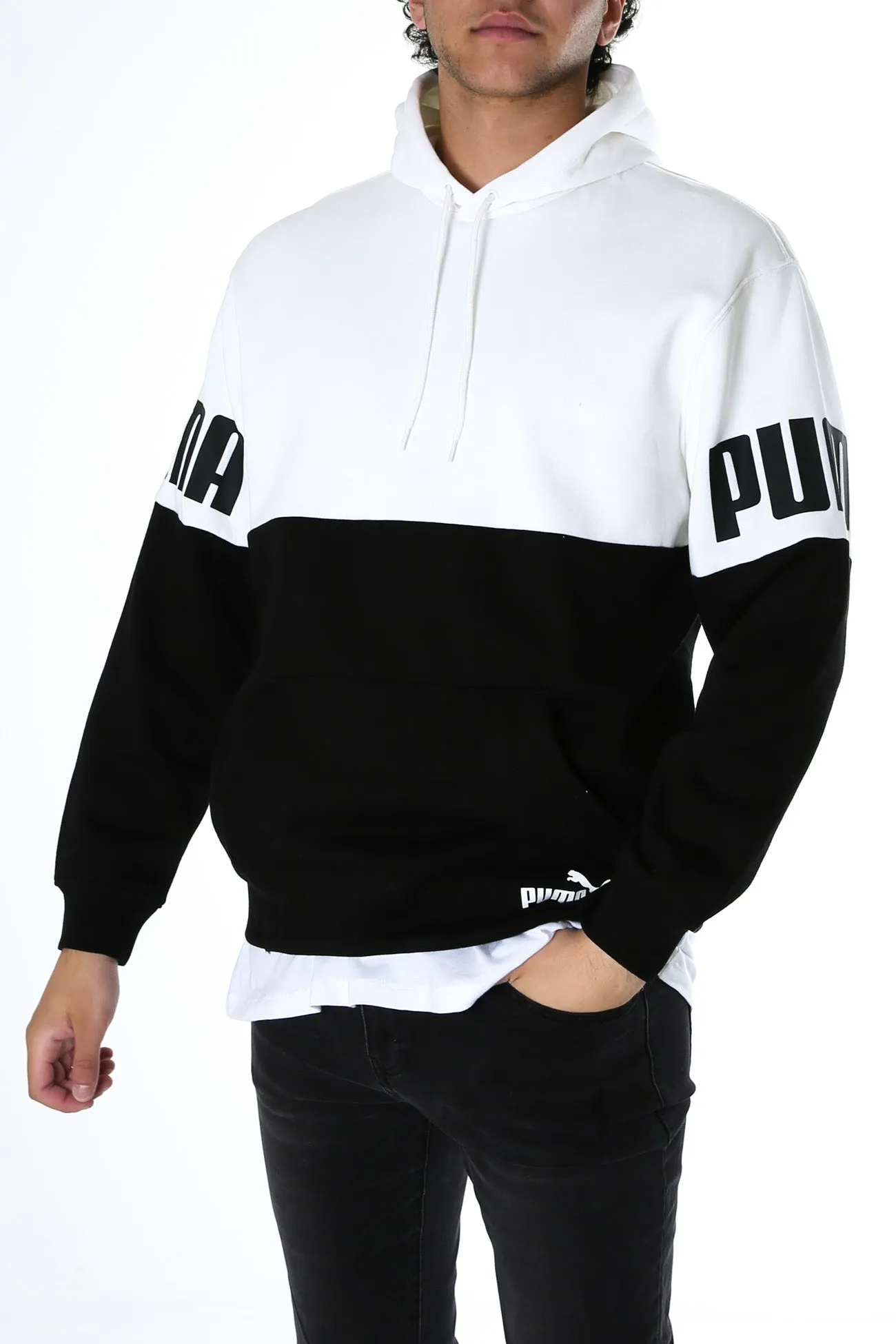 Power Colorblock Hoodie Puma White