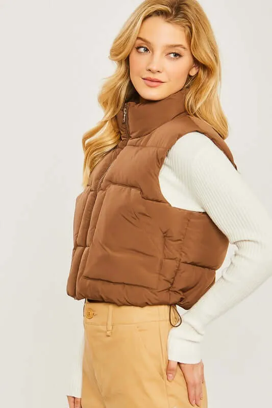 Puffer Vest Jacket With Pockets