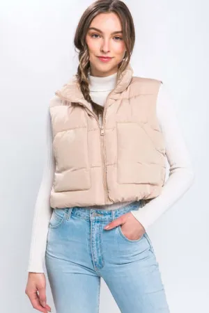 Puffer Vest Jacket With Pockets