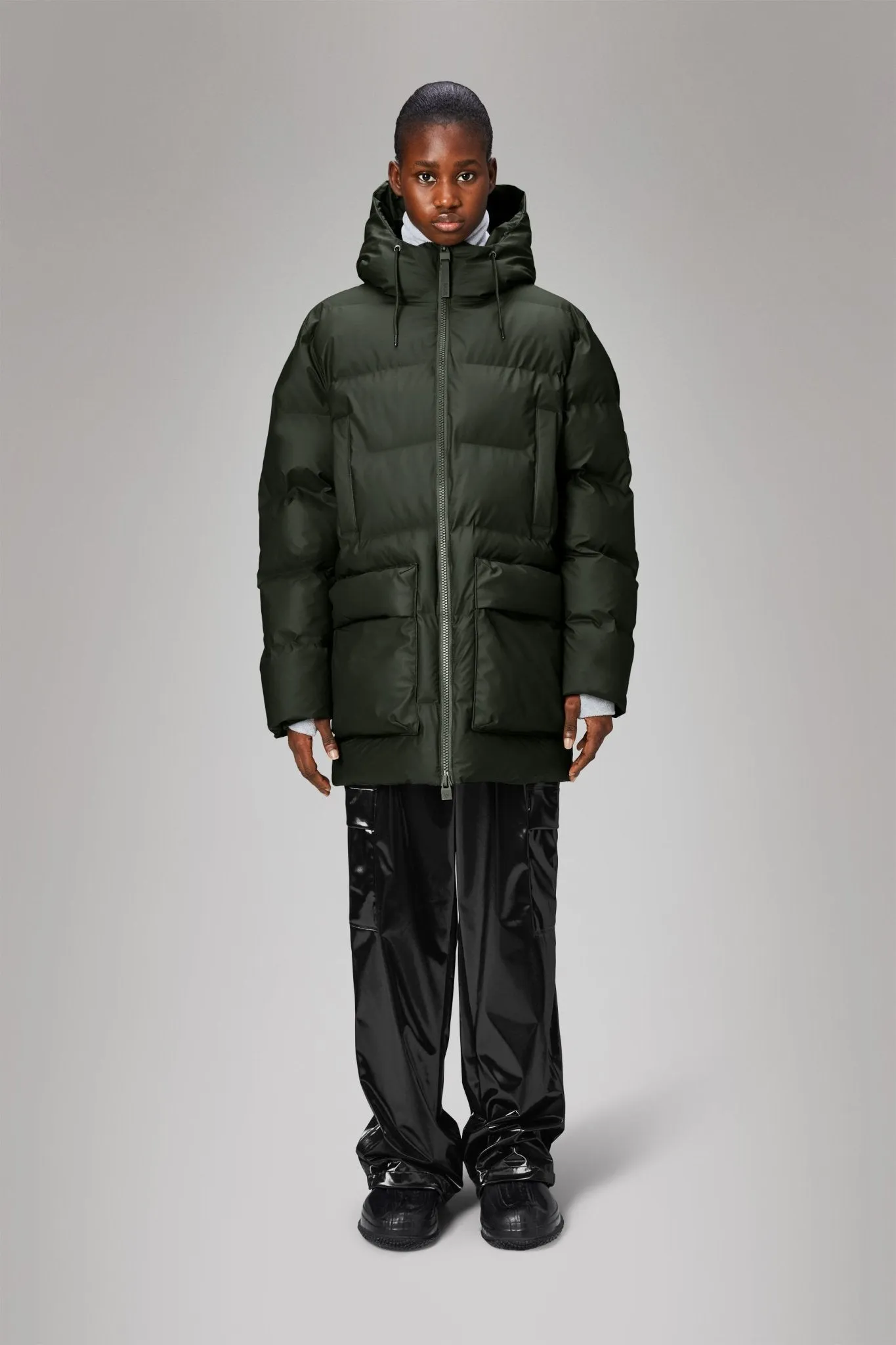 RAINS ALTA Long Puffer Cargo Jacket W3T4