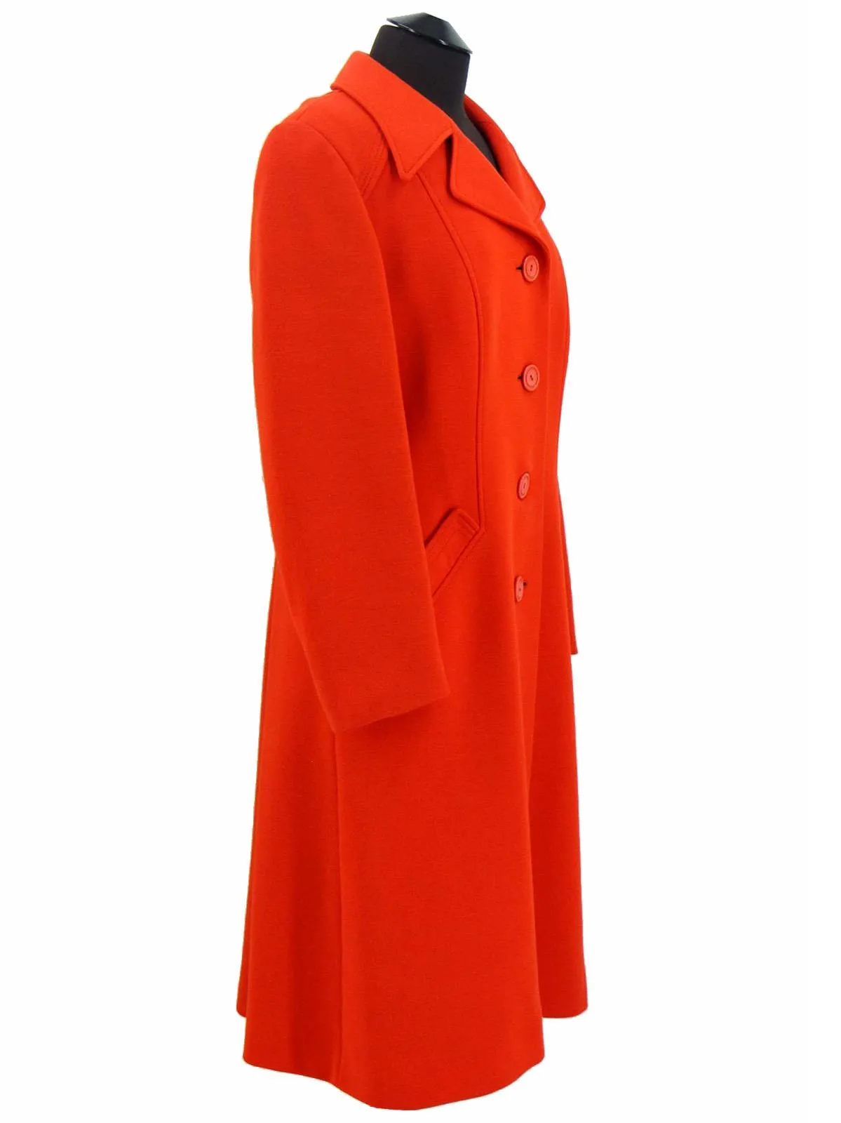 Red 1960s Vintage Jersey Longline Coat