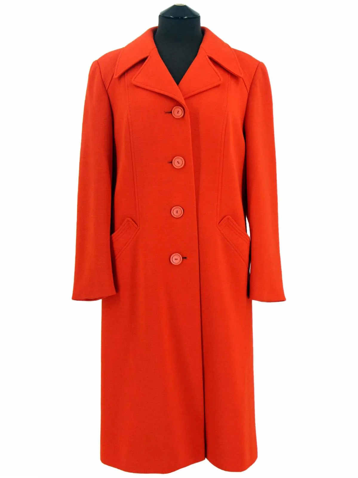 Red 1960s Vintage Jersey Longline Coat