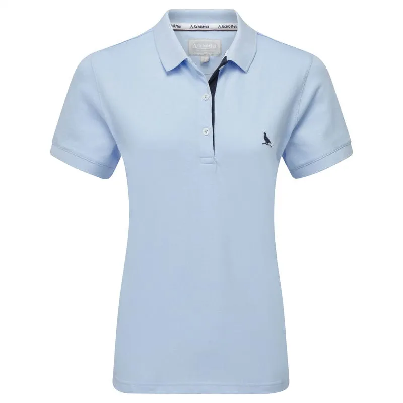 Schoffel St Ives Tailored Ladies Polo Shirt - Sky Blue