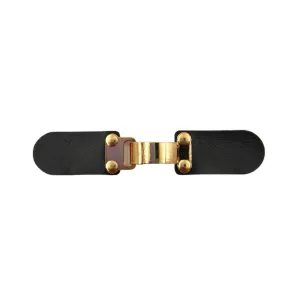 Shiny Gold With Black PU Snap Belt Buckle