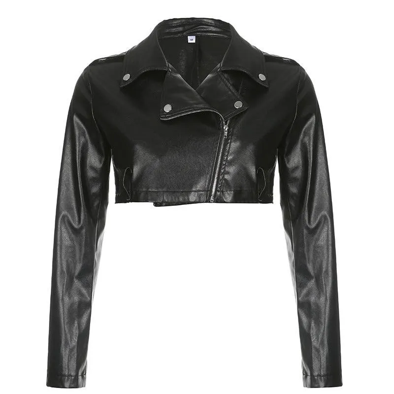 Short  Motorcycle PU Leather Jacket