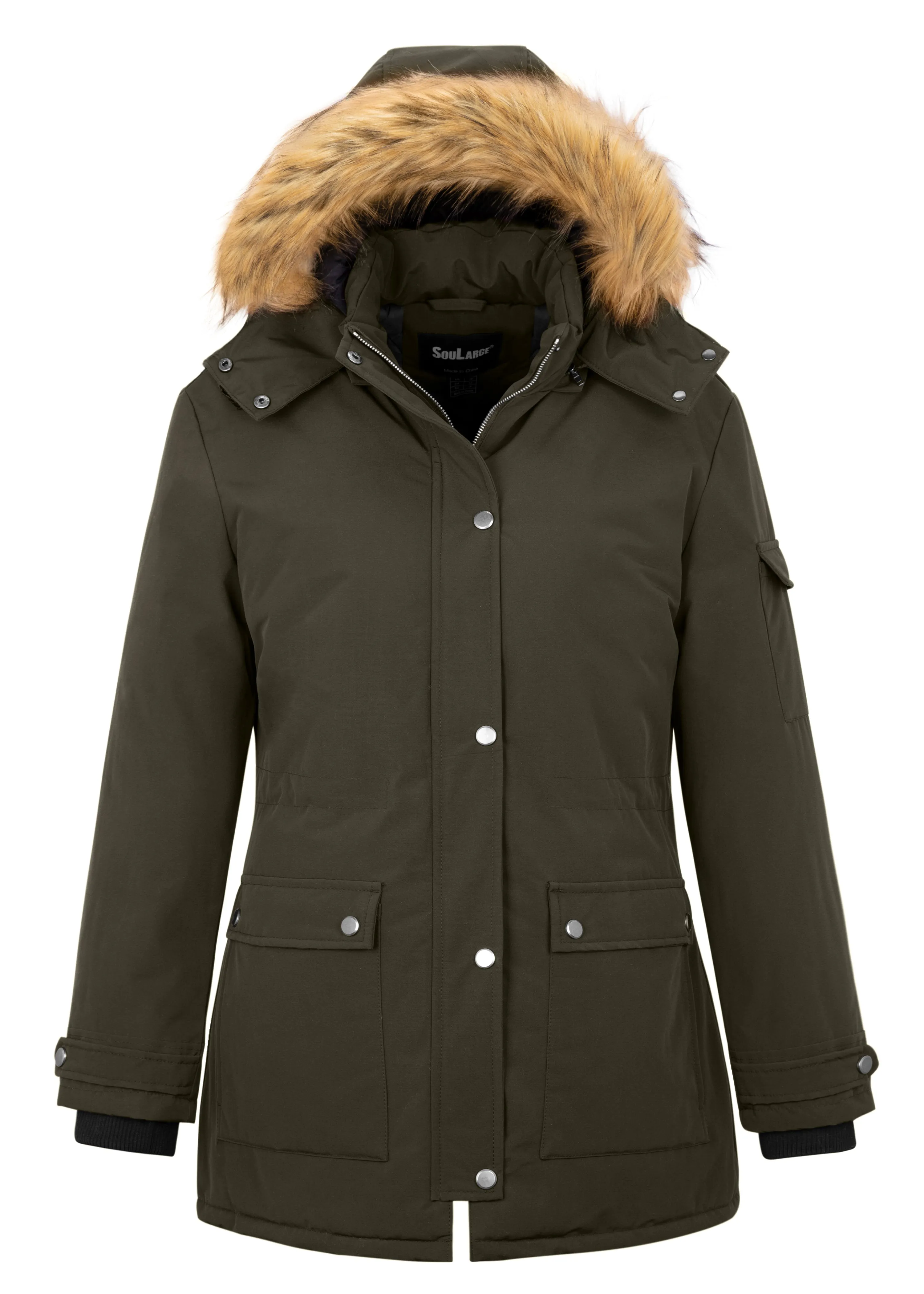 Soularge Women's Plus Size Winter Warm Padded Coat