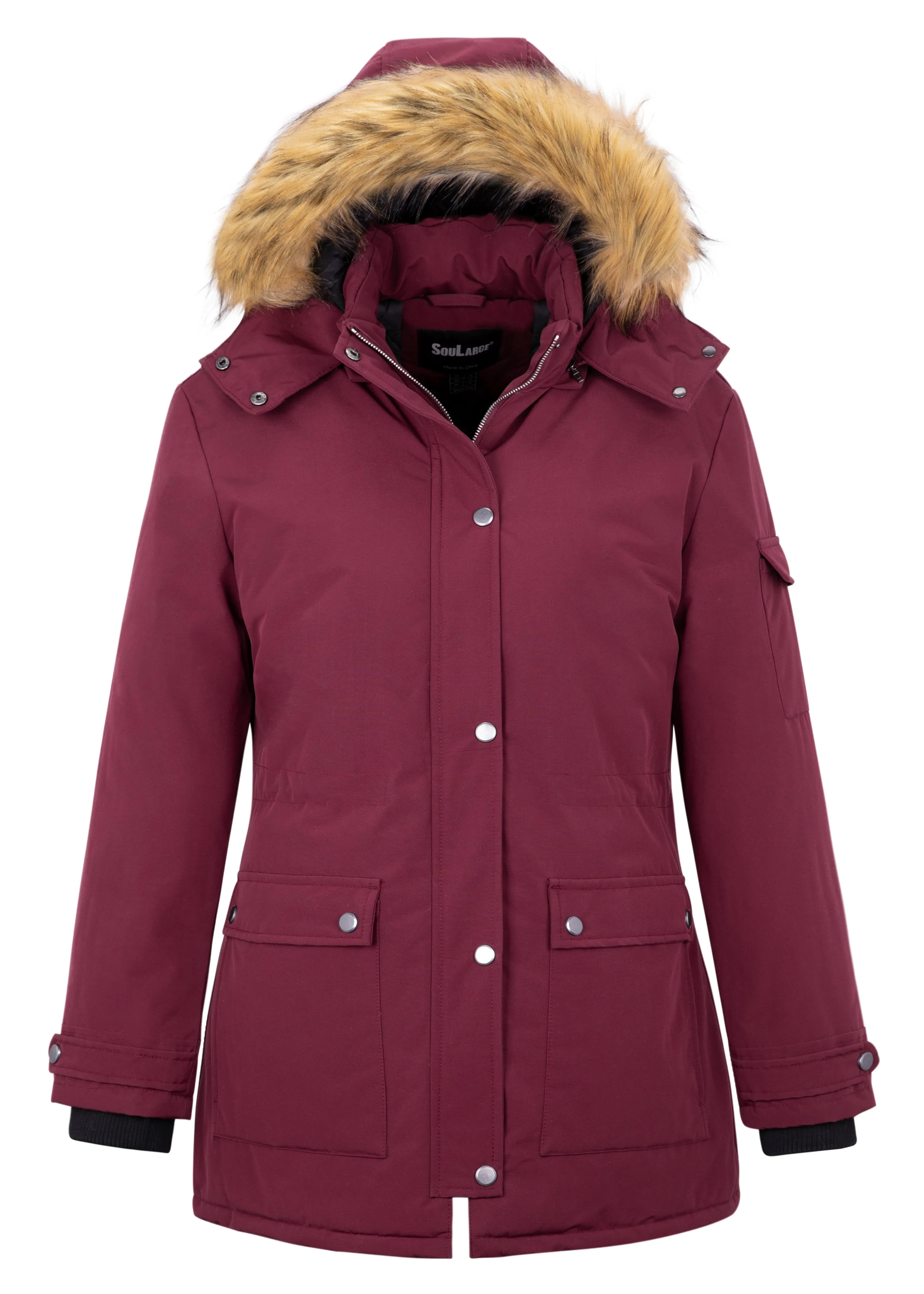 Soularge Women's Plus Size Winter Warm Padded Coat