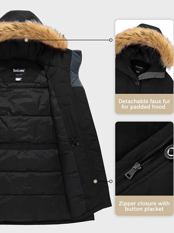 Soularge Women's Plus Size Winter Warm Padded Coat