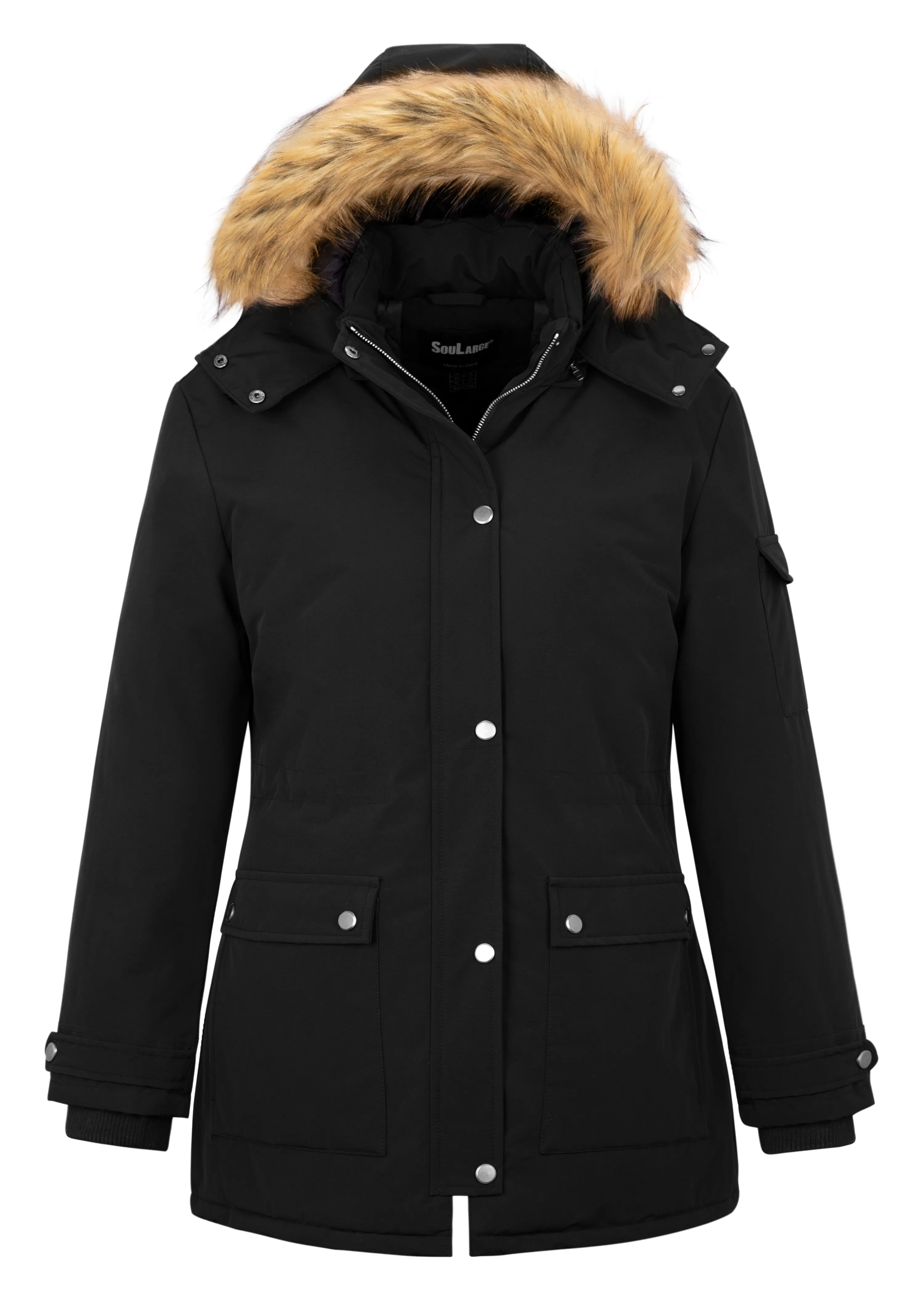 Soularge Women's Plus Size Winter Warm Padded Coat