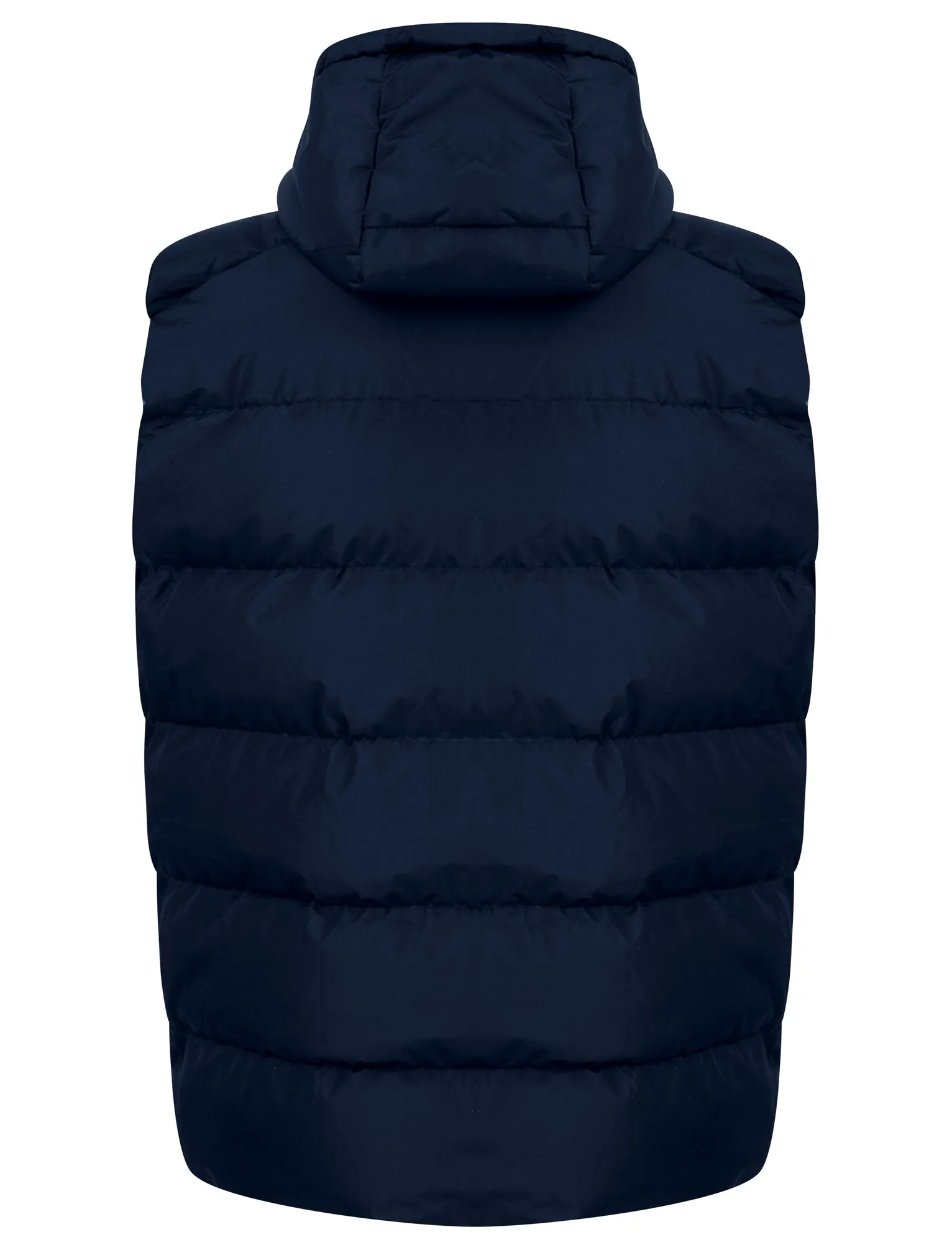 Tahmores Quilted Microfleece Lined Puffer Gilet with Hood in Sky Captain Navy - Tokyo Laundry Active Tech