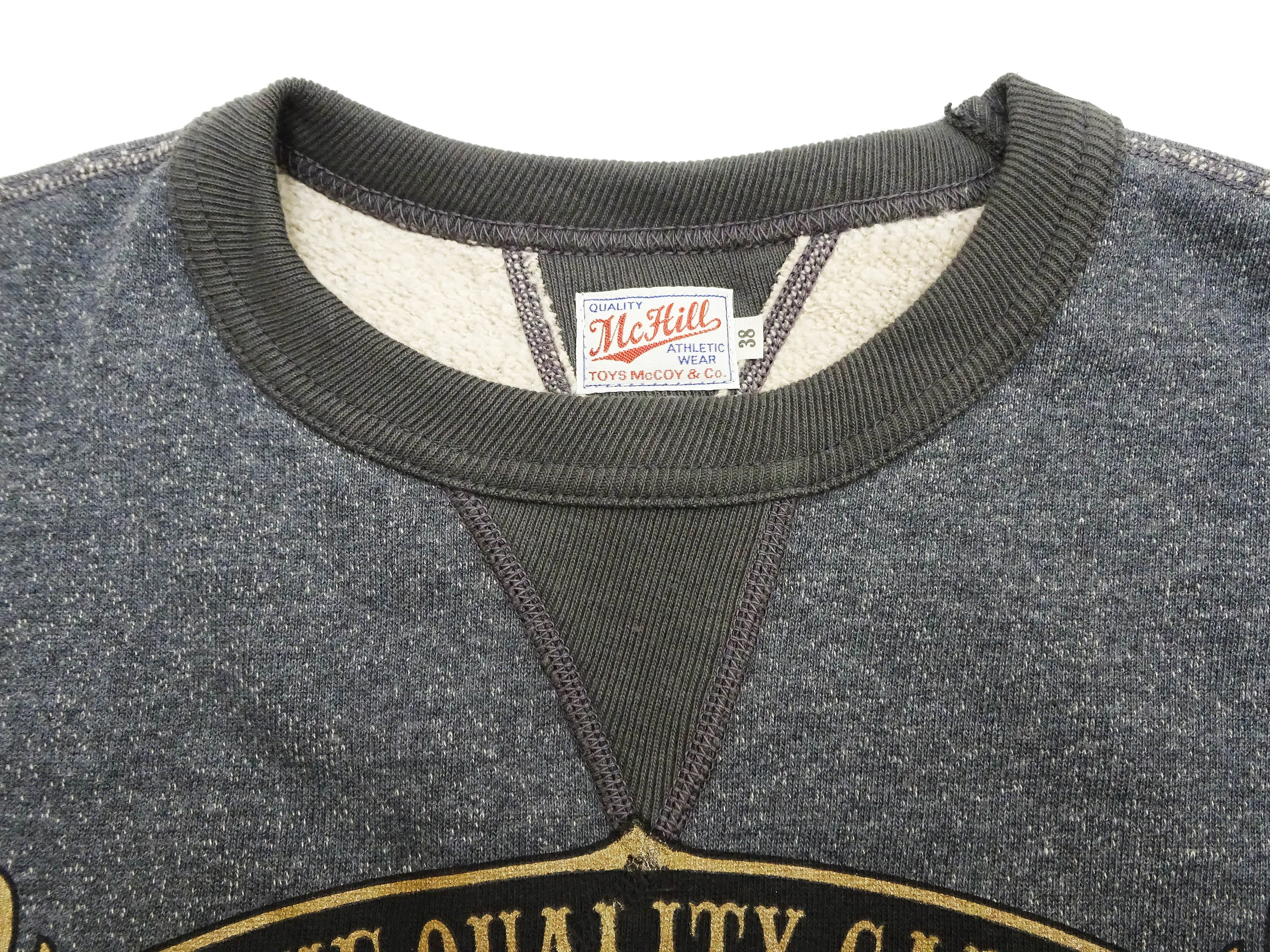 TOYS McCOY Sweatshirt Men's Loop-wheeled Melange Heather Black Custom Logo Sweat Shirt TMC2374