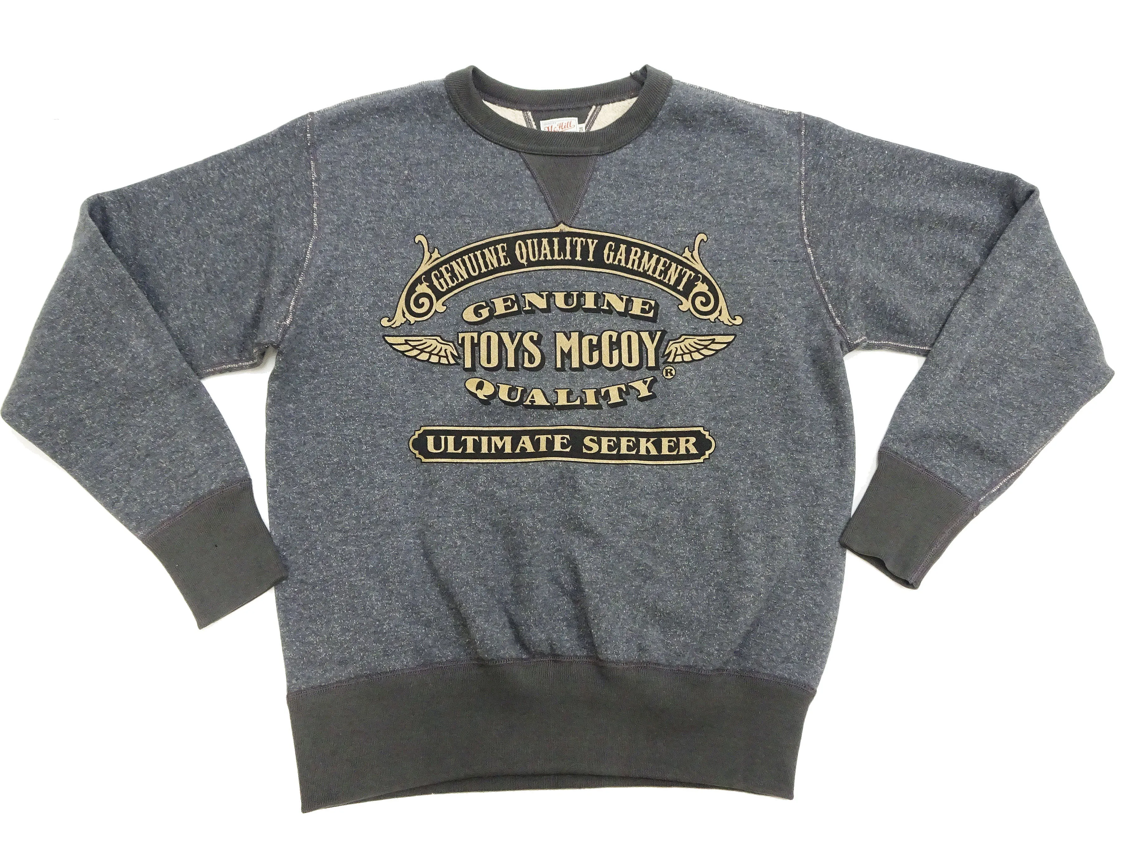 TOYS McCOY Sweatshirt Men's Loop-wheeled Melange Heather Black Custom Logo Sweat Shirt TMC2374