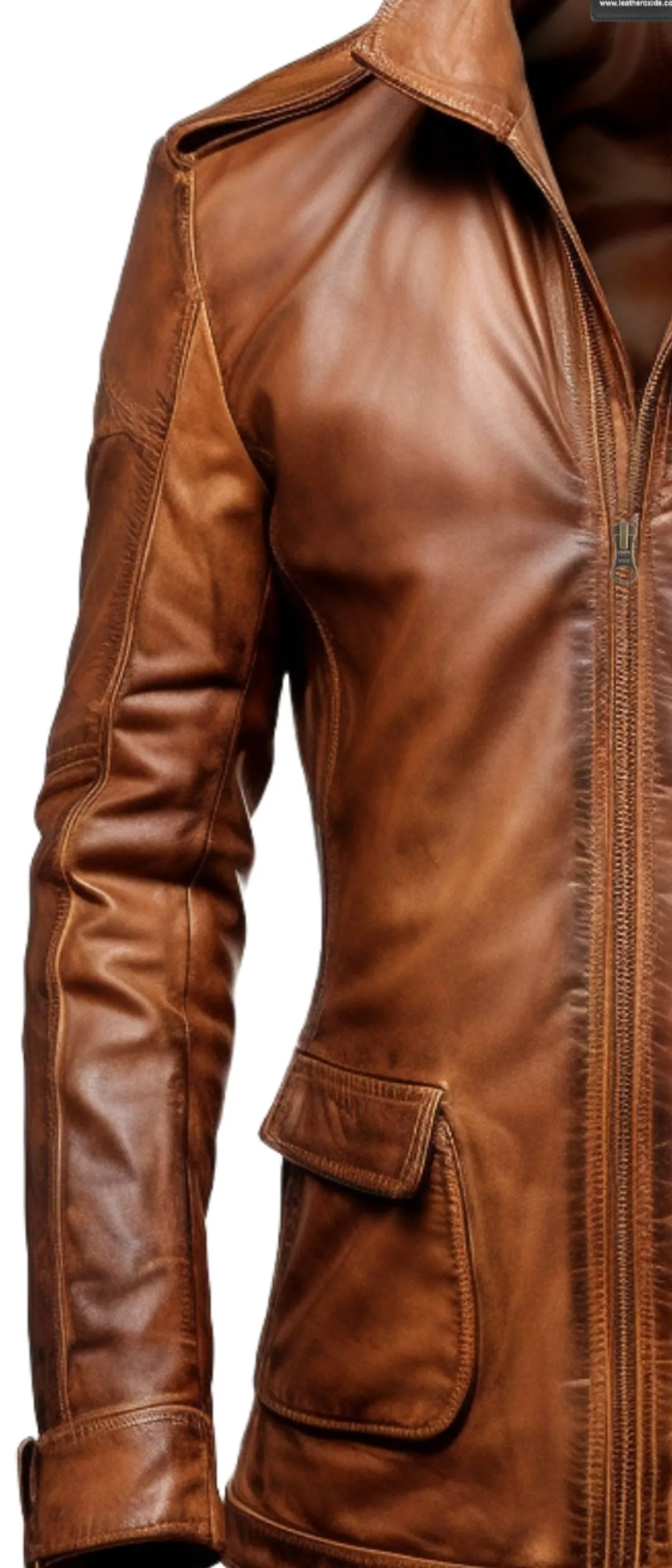 Vintage Brown Stylish Leather Coat