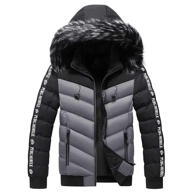 West Louis™ Patchwork Thick Warm Fur Hood Waterproof Parka