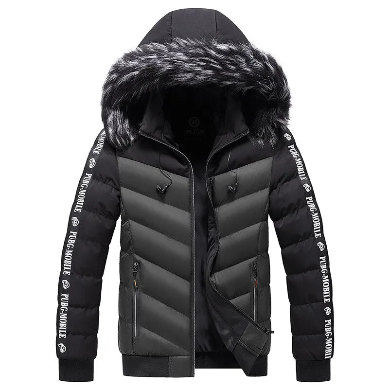 West Louis™ Patchwork Thick Warm Fur Hood Waterproof Parka