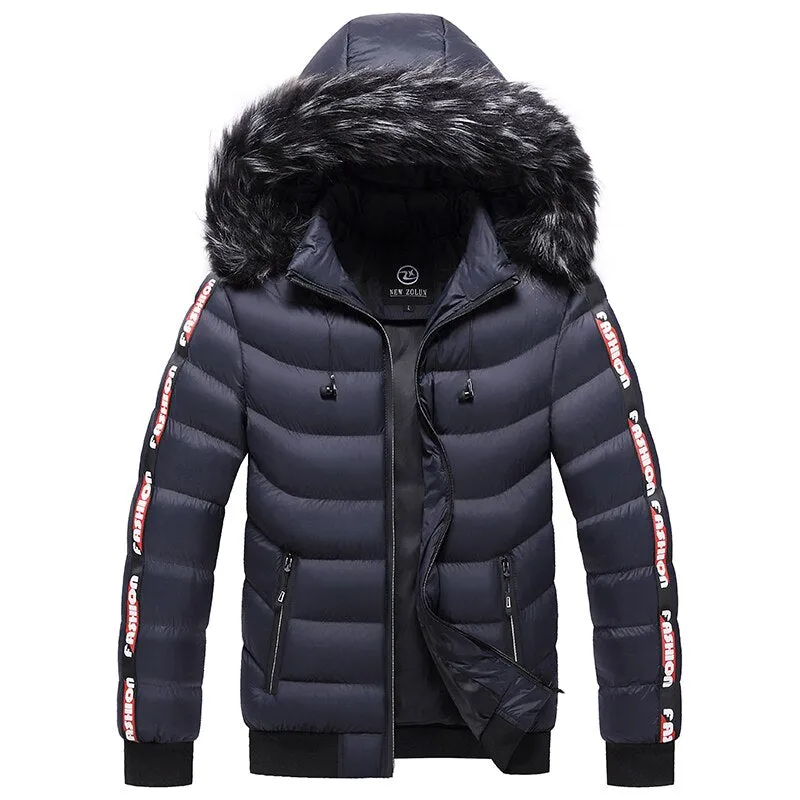 West Louis™ Patchwork Thick Warm Fur Hood Waterproof Parka