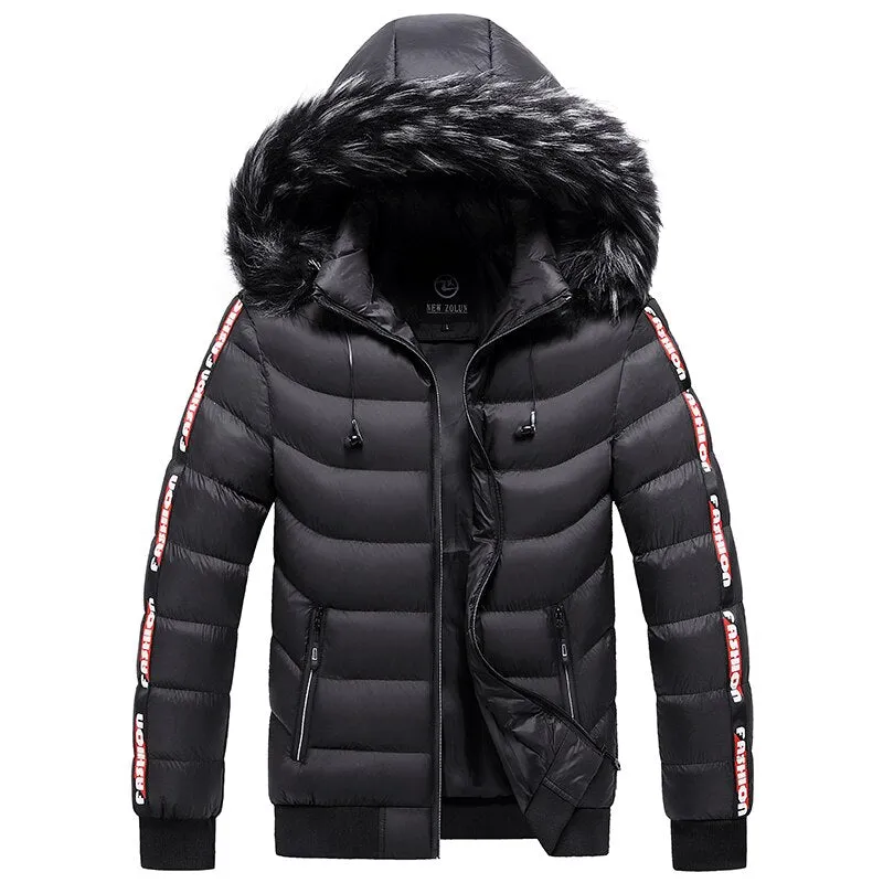 West Louis™ Patchwork Thick Warm Fur Hood Waterproof Parka