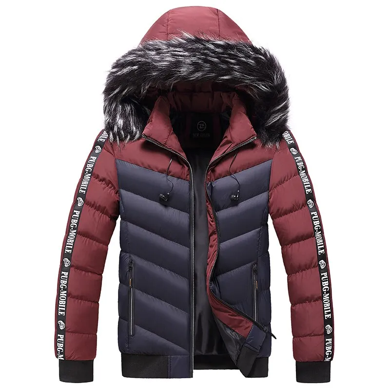 West Louis™ Patchwork Thick Warm Fur Hood Waterproof Parka