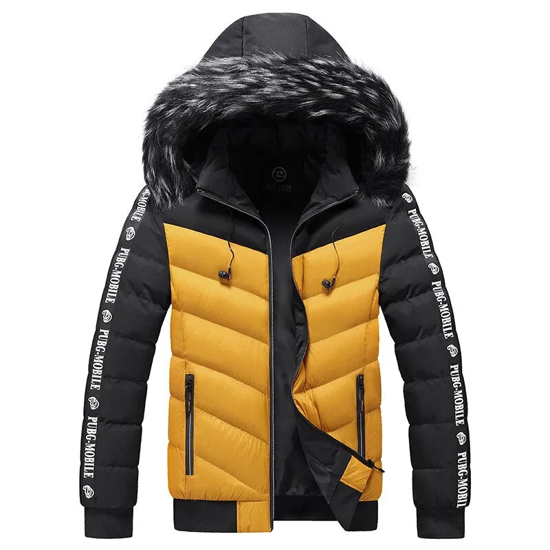 West Louis™ Patchwork Thick Warm Fur Hood Waterproof Parka