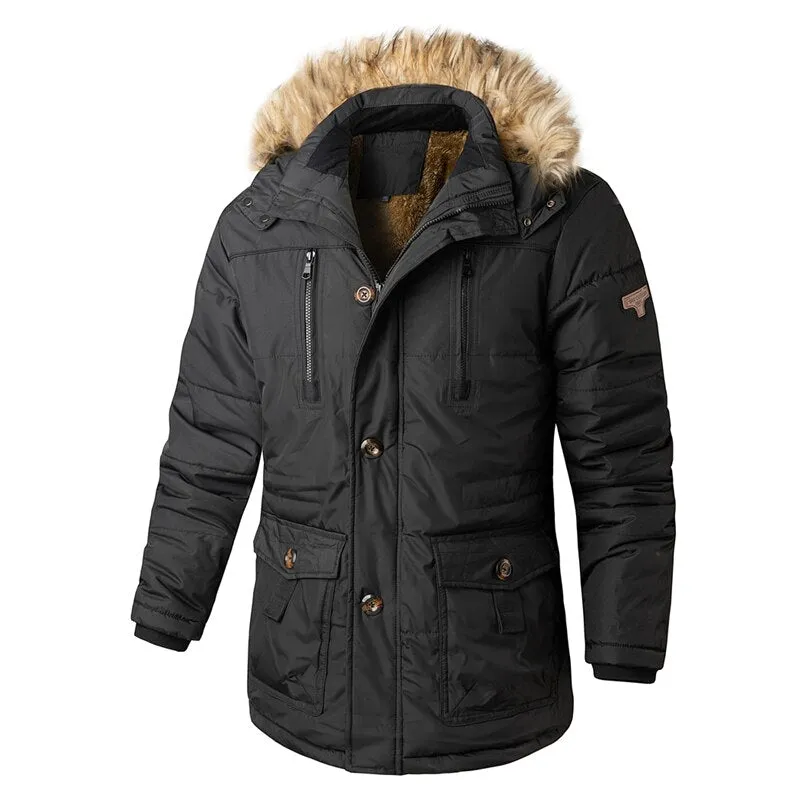 West Louis™ Winter Alpine Polar Thick Windproof Fur Hooded Parka