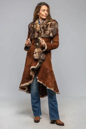 Wild Reversible Long Shearling In Ranch Brown