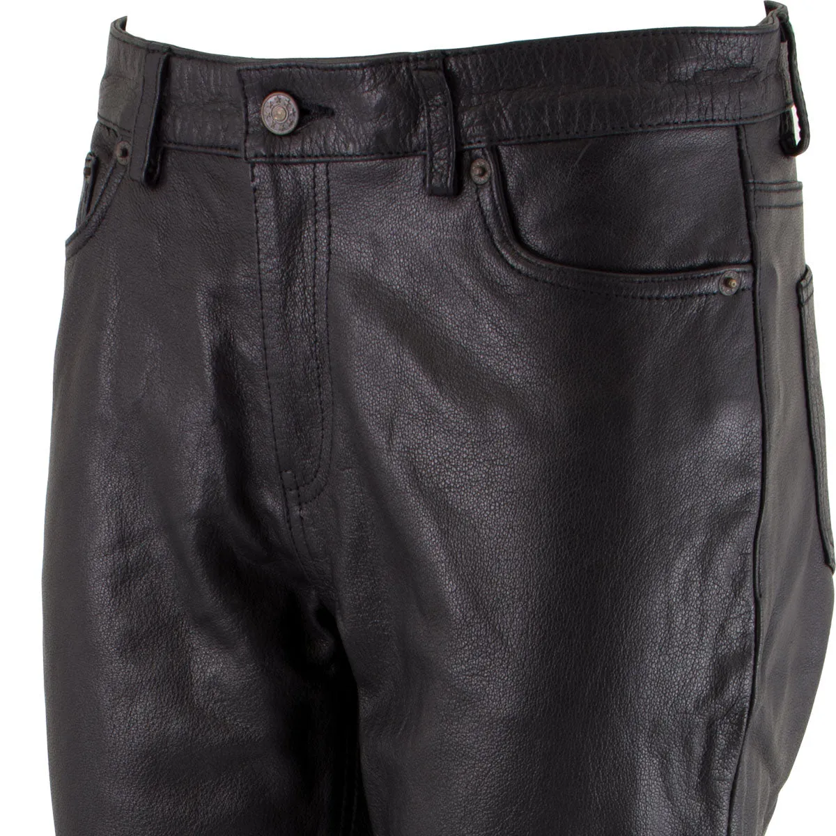 Xelement XS679 Women's 'Nubile' Classic Black Buffalo Leather Motorcycle Rider/Fashion Pants