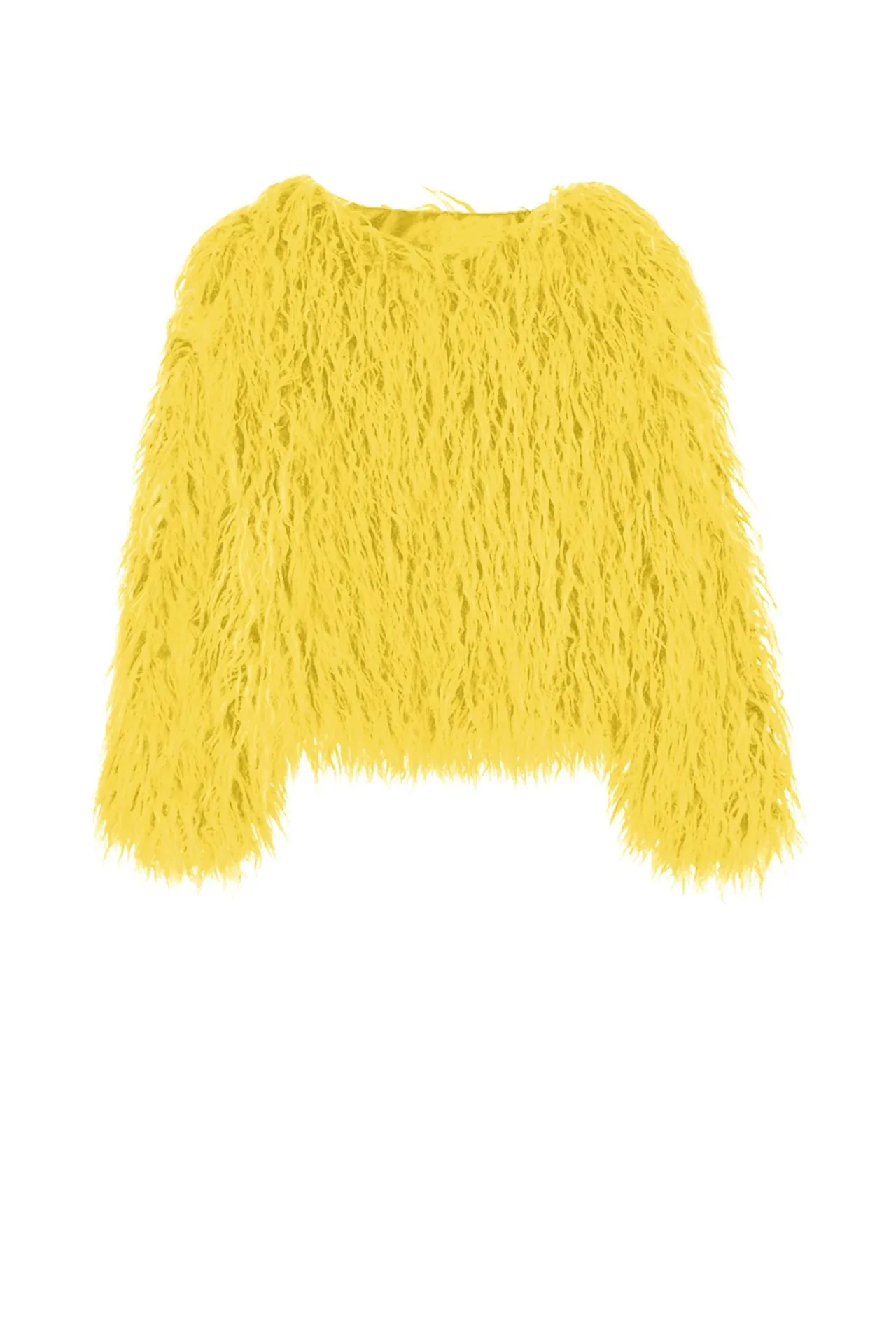 Yellow Faux Fur Jacket